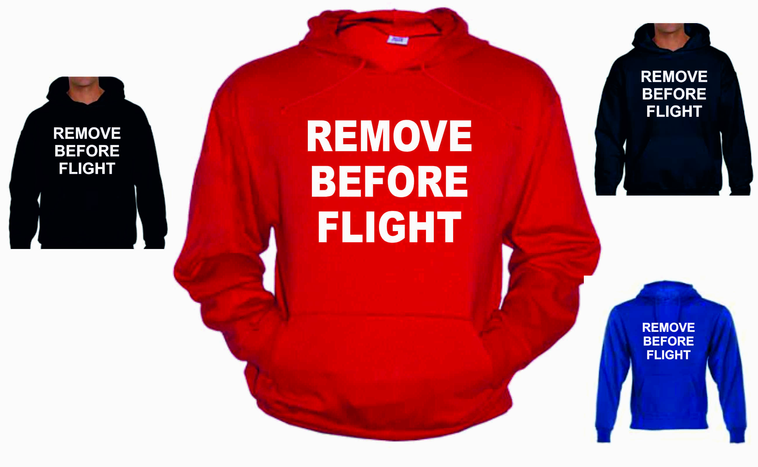 Sudadera REMOVE BEFORE FLIGHT con capucha